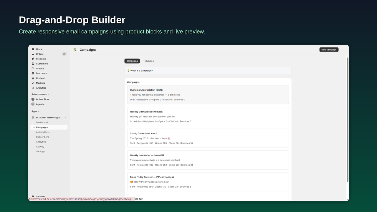 Drag-and-drop builder